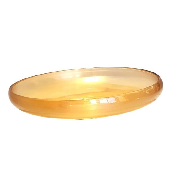 Moderne by Jeannette? 10" bowl Marigold Carnival Glass Iridescent Luster Fall - Picture 1 of 5